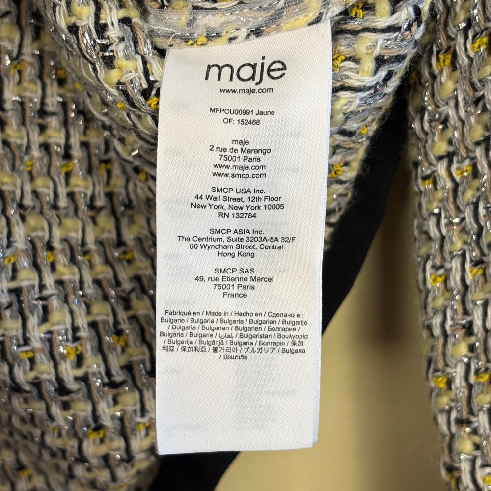 Maje Black and Cream Tweed Blazer - Picture 13 of 16